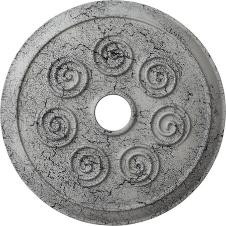 Ekena Millwork Spiral Ceiling Medallion (Fits Canopies up to 4"), 25 1/4"OD x 4"ID x 2"P, Ultra Pure White Crackle CM25SPUWC